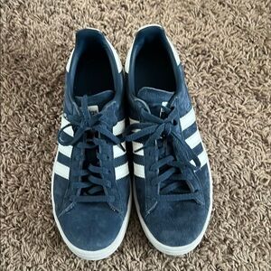 Adidas Blue and White Sneakers Classic Suede Design
